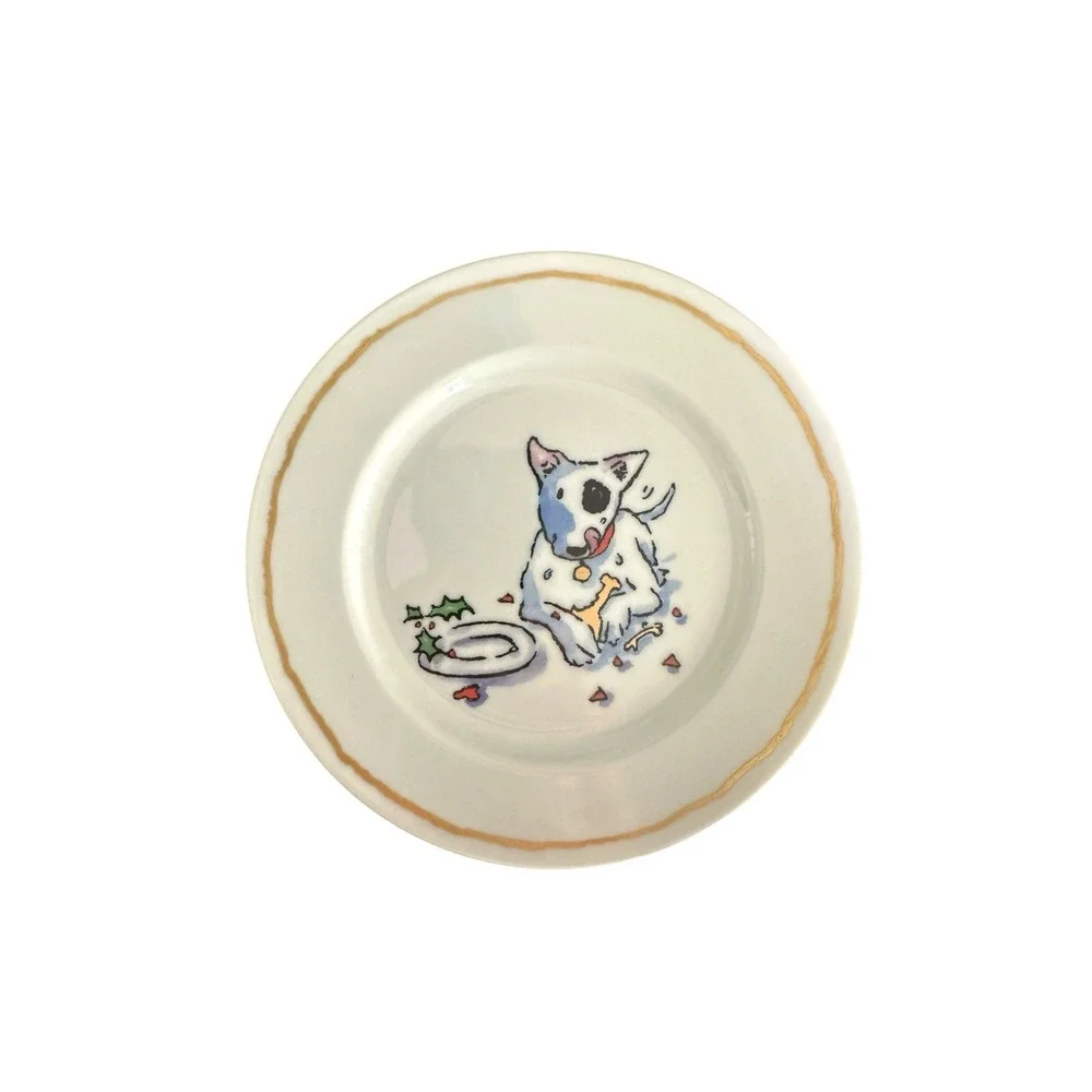 Williams Sonoma Trouble! Bull Terrier 6 Plates 8